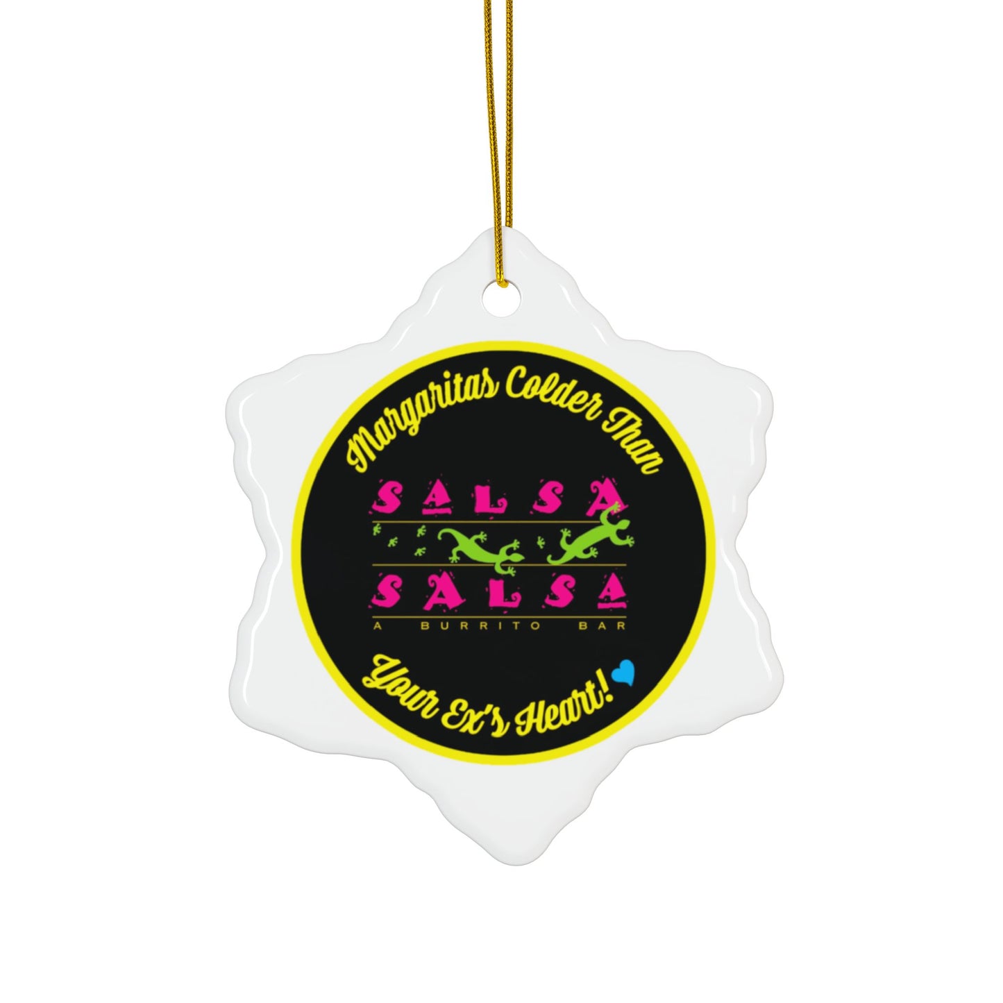 Salsa-Inspired Ceramic Ornaments - Your Ex's Heart Design