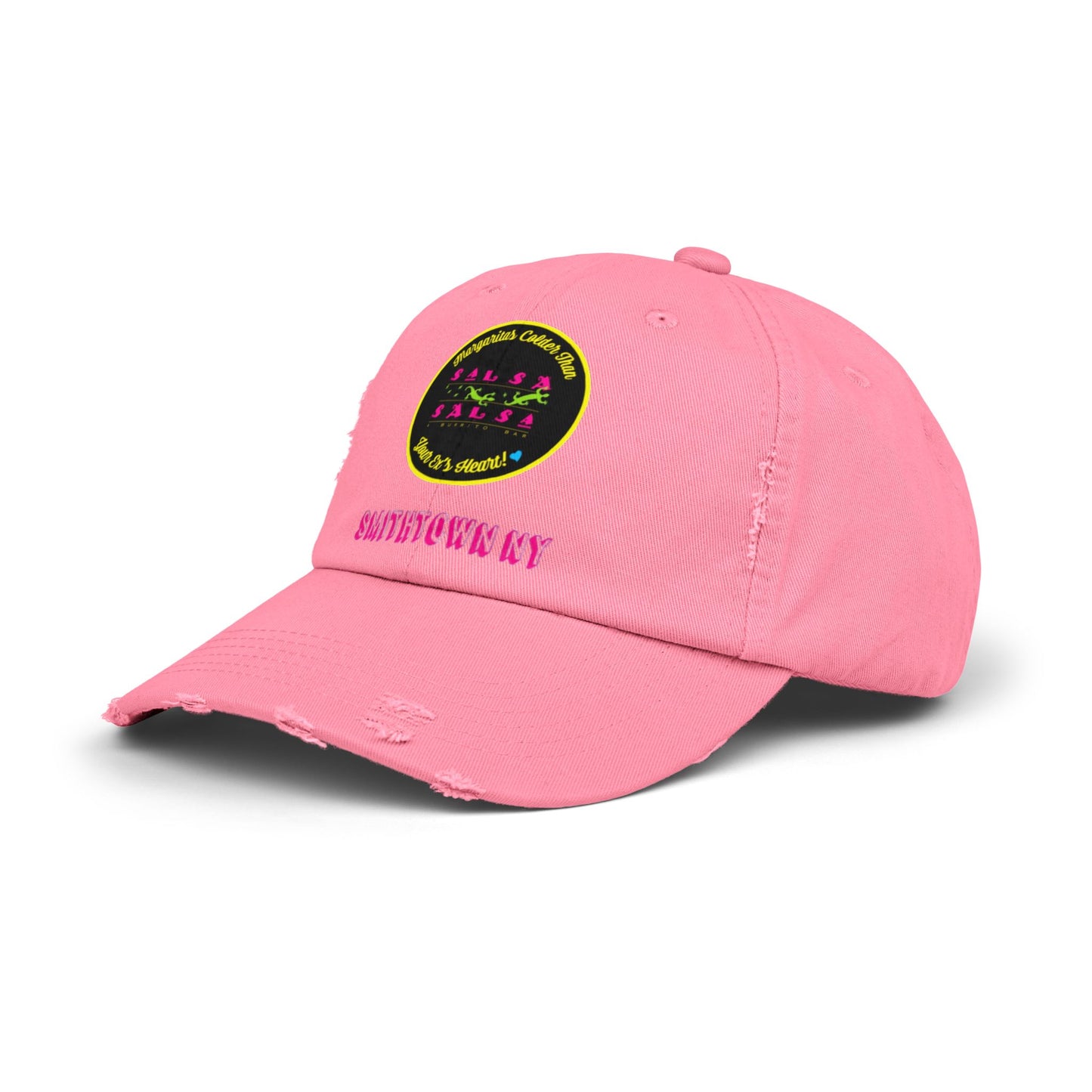 Salsa Round LOGO Unisex Distressed Cap - Salsa Themed Hat for Fun Celebrations in Smithtown NY