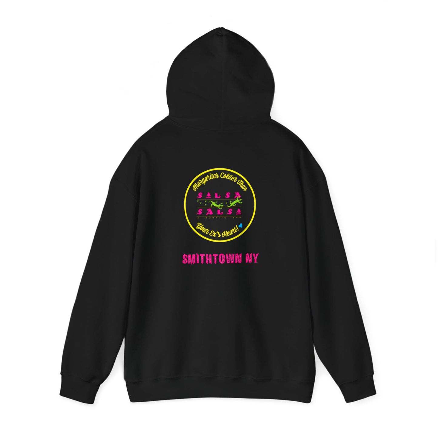 #SALTYAF Round LOGO Unisex Heavy Blend™ Hooded Sweatshirt - Fun and Cozy Apparel For Salsa Enthusiasts