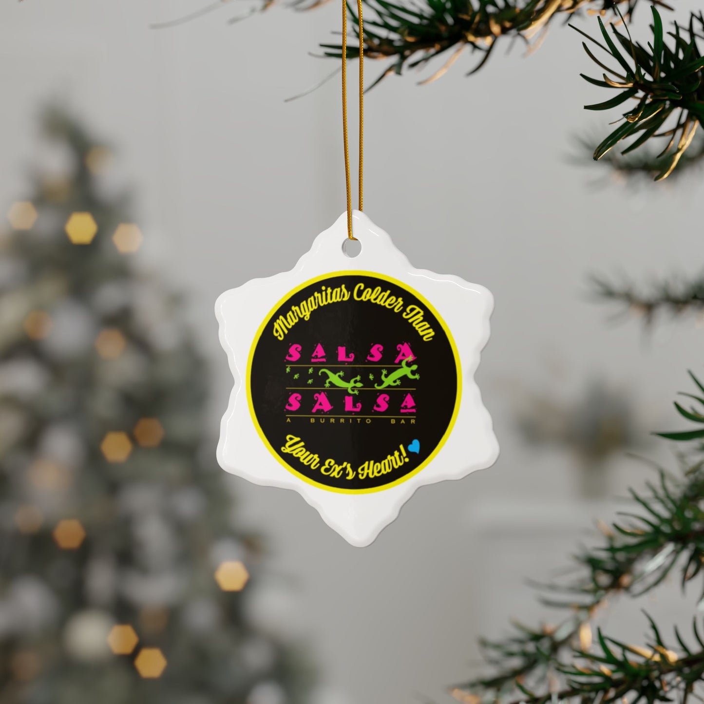 Salsa-Inspired Ceramic Ornaments - Your Ex's Heart Design