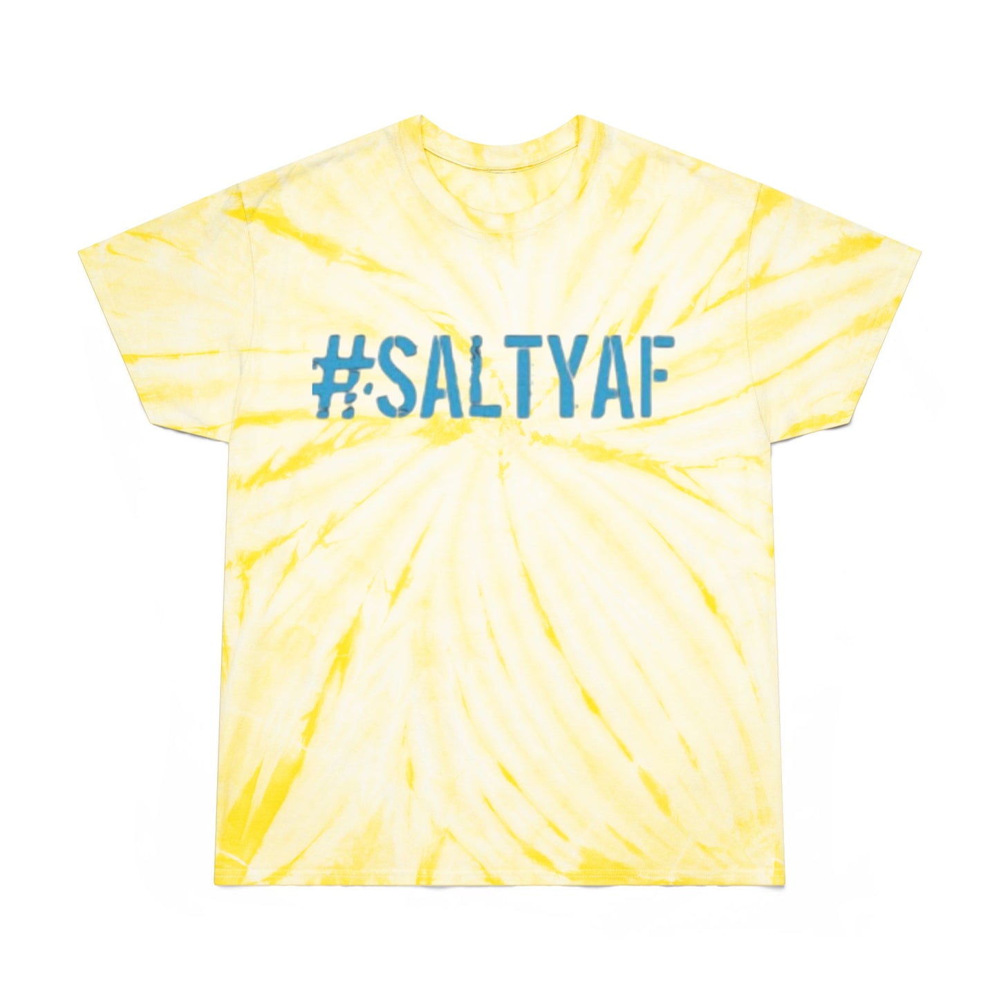 #SaltyAF Round LOGO Tie-Dye Tee | Vivid Yellow T-Shirt for Summer Fun