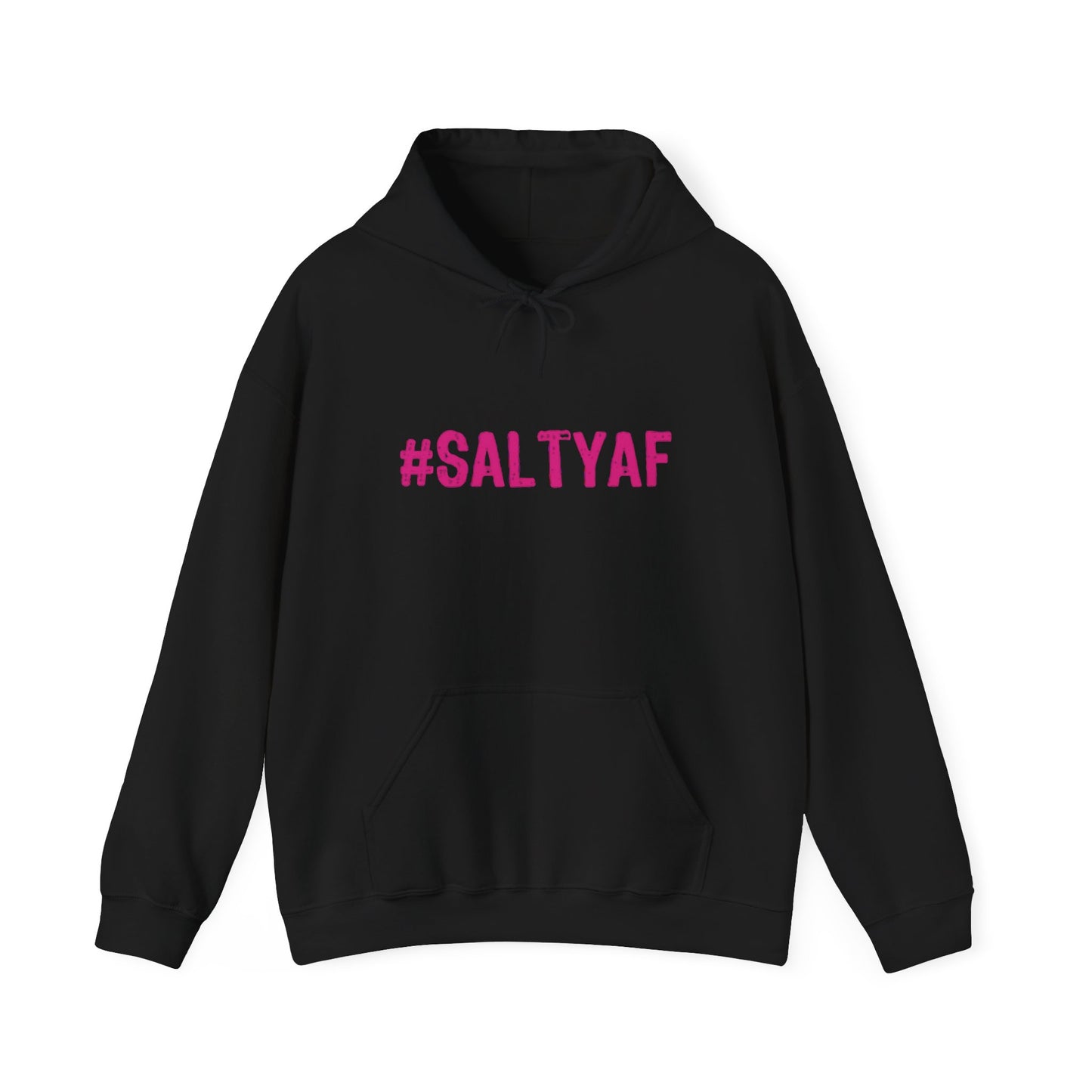 #SALTYAF Round LOGO Unisex Heavy Blend™ Hooded Sweatshirt - Fun and Cozy Apparel For Salsa Enthusiasts