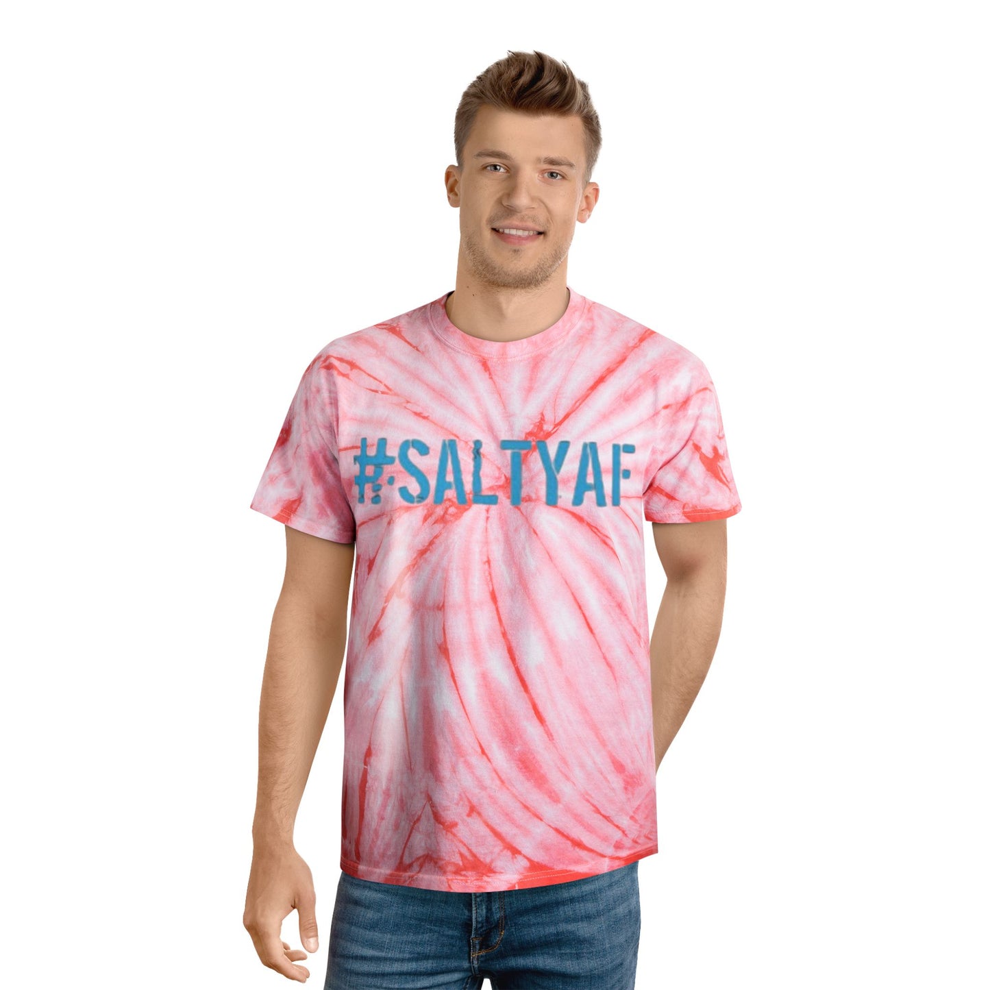 #SaltyAF Round LOGO Tie-Dye Tee | Vivid Yellow T-Shirt for Summer Fun