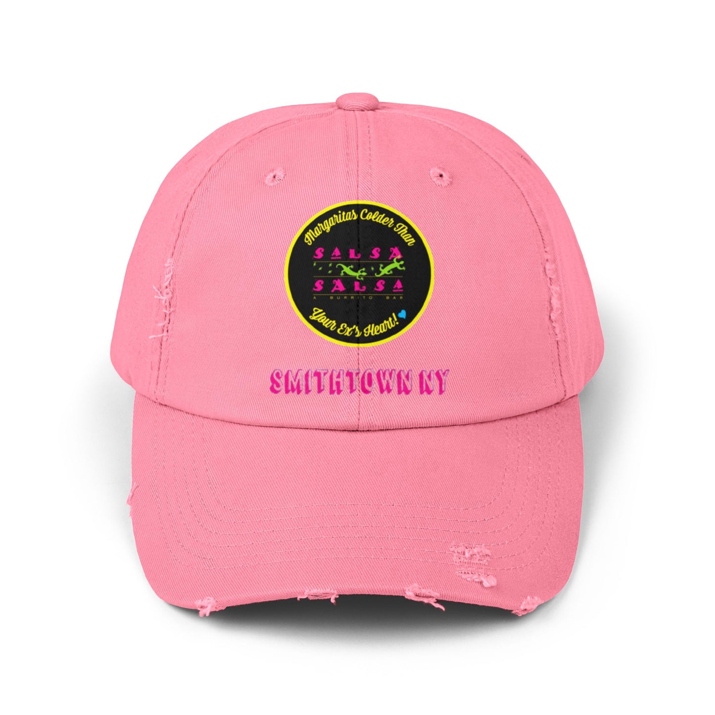 Salsa Round LOGO Unisex Distressed Cap - Salsa Themed Hat for Fun Celebrations in Smithtown NY