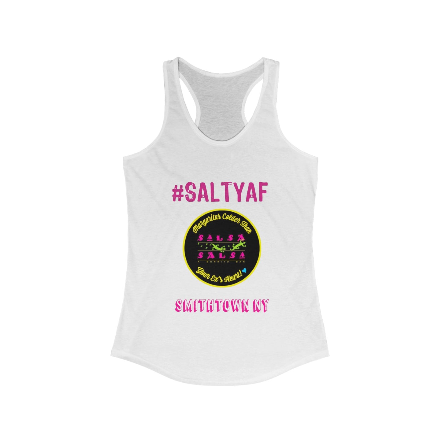 #SALTYAF Women's Racerback Tank Top - Fun Beach Vibe, Perfect for Summer Celebrations
