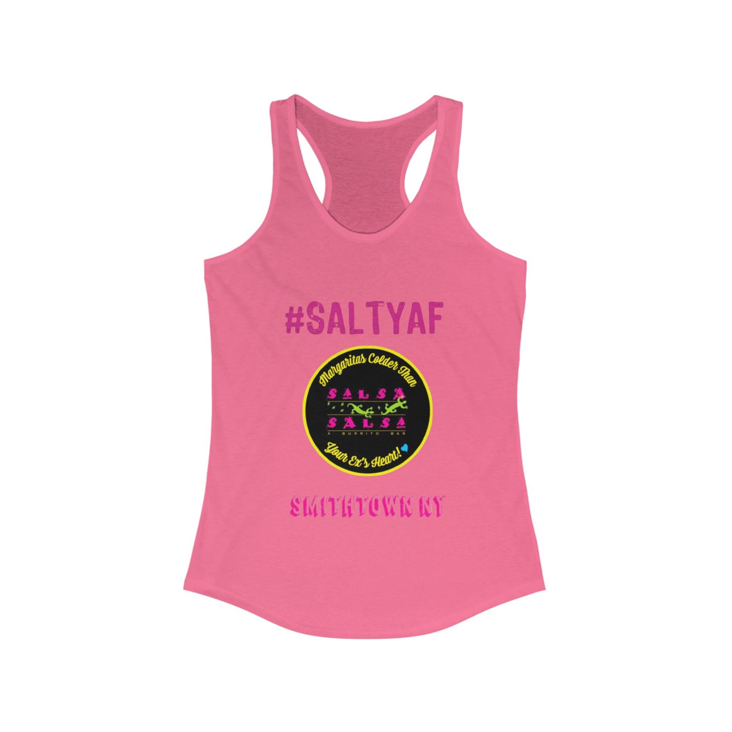 #SALTYAF Women's Racerback Tank Top - Fun Beach Vibe, Perfect for Summer Celebrations