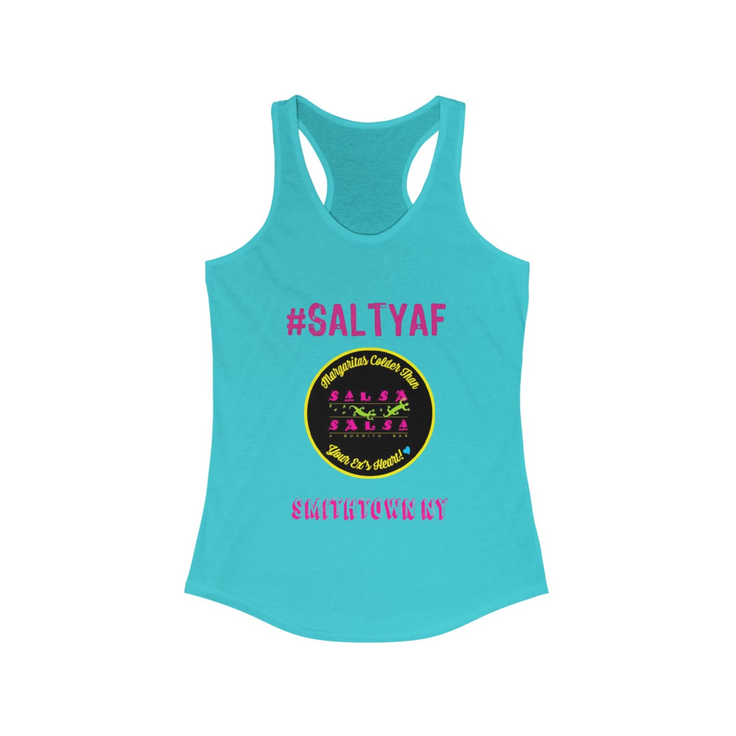 #SALTYAF Women's Racerback Tank Top - Fun Beach Vibe, Perfect for Summer Celebrations