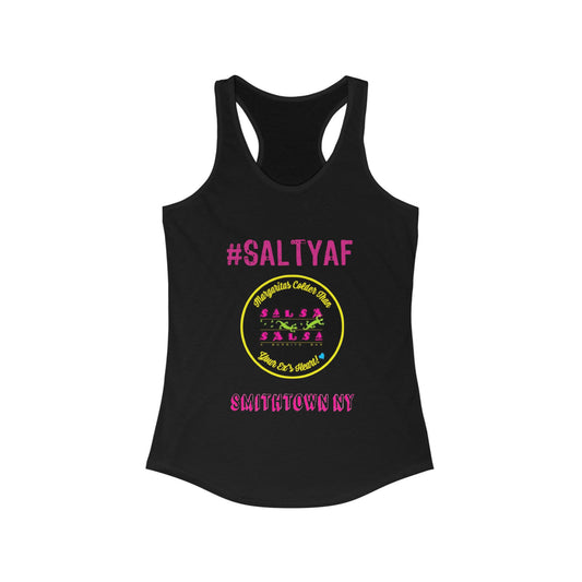 #SALTYAF Women's Racerback Tank Top - Fun Beach Vibe, Perfect for Summer Celebrations