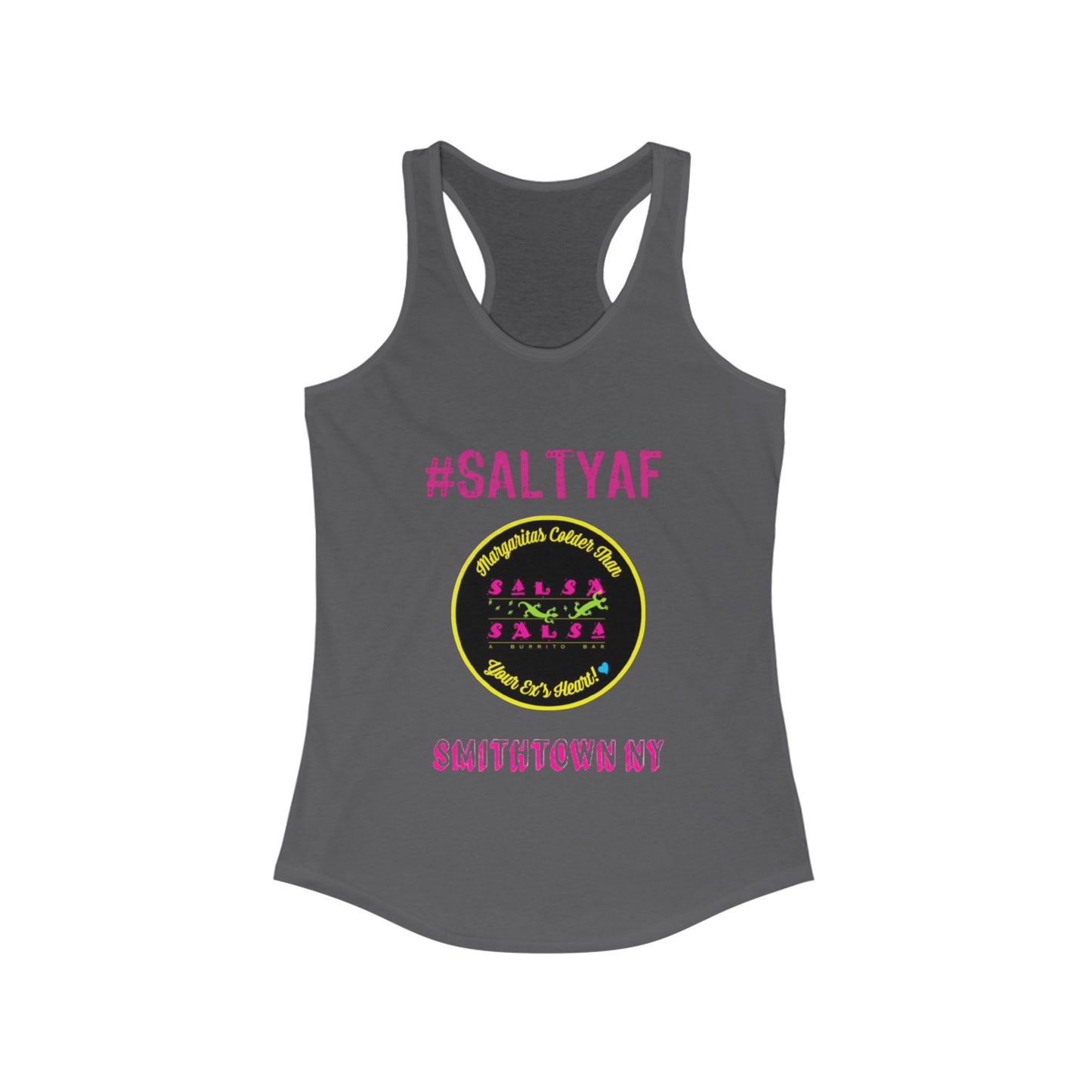 #SALTYAF Women's Racerback Tank Top - Fun Beach Vibe, Perfect for Summer Celebrations