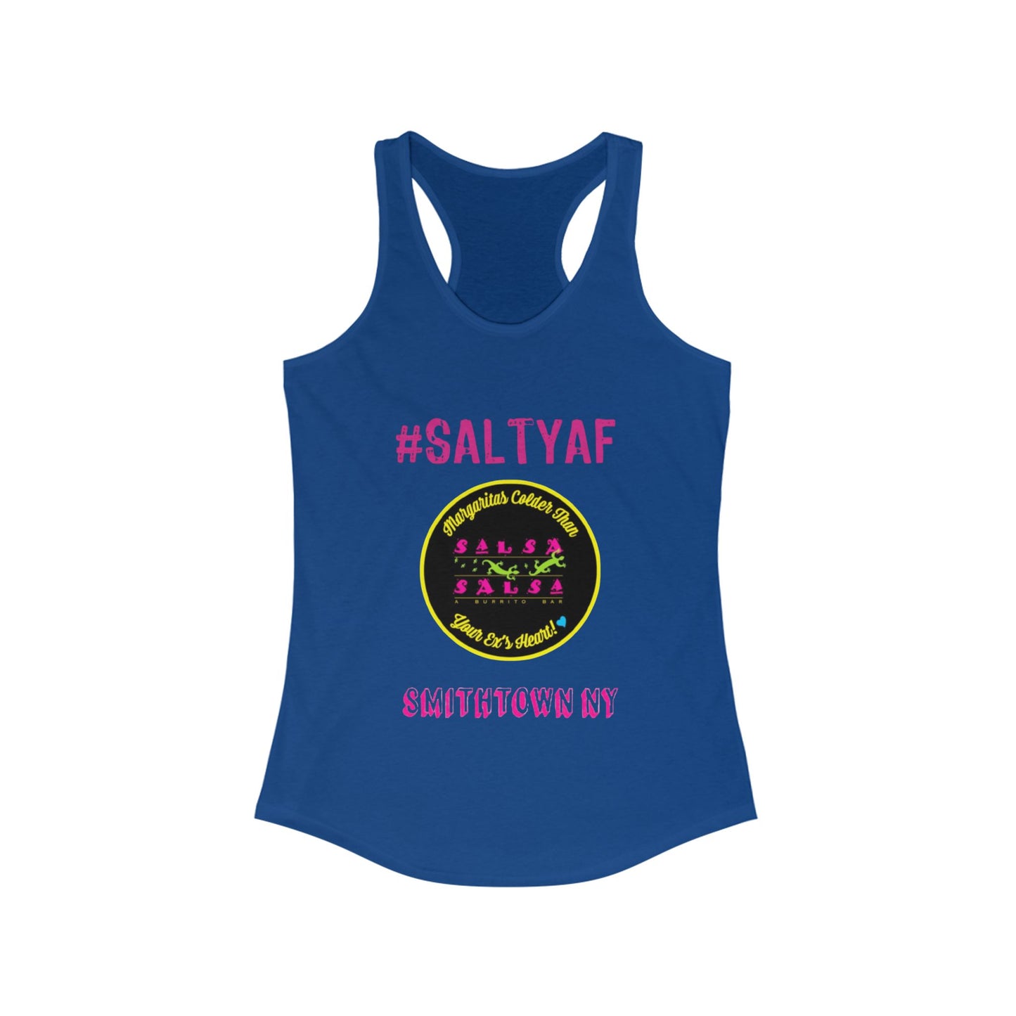 #SALTYAF Women's Racerback Tank Top - Fun Beach Vibe, Perfect for Summer Celebrations
