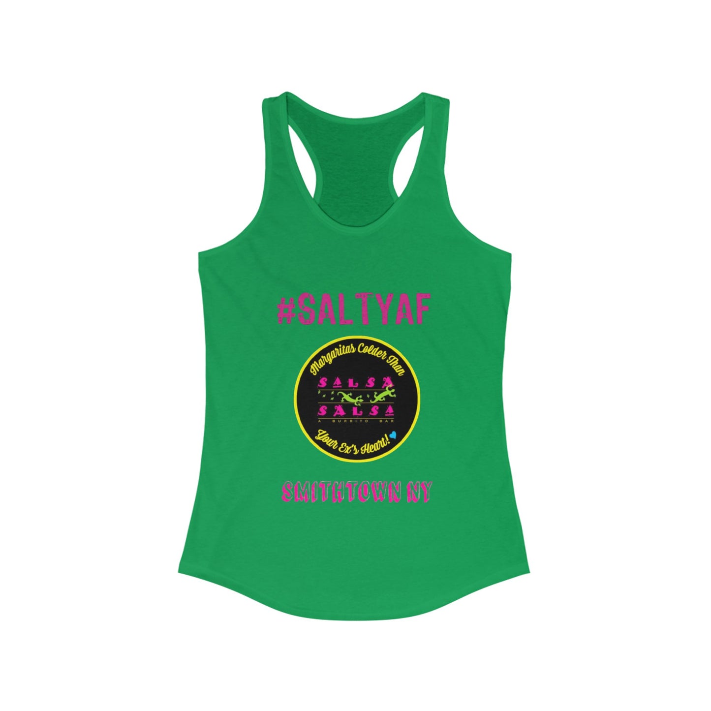 #SALTYAF Women's Racerback Tank Top - Fun Beach Vibe, Perfect for Summer Celebrations