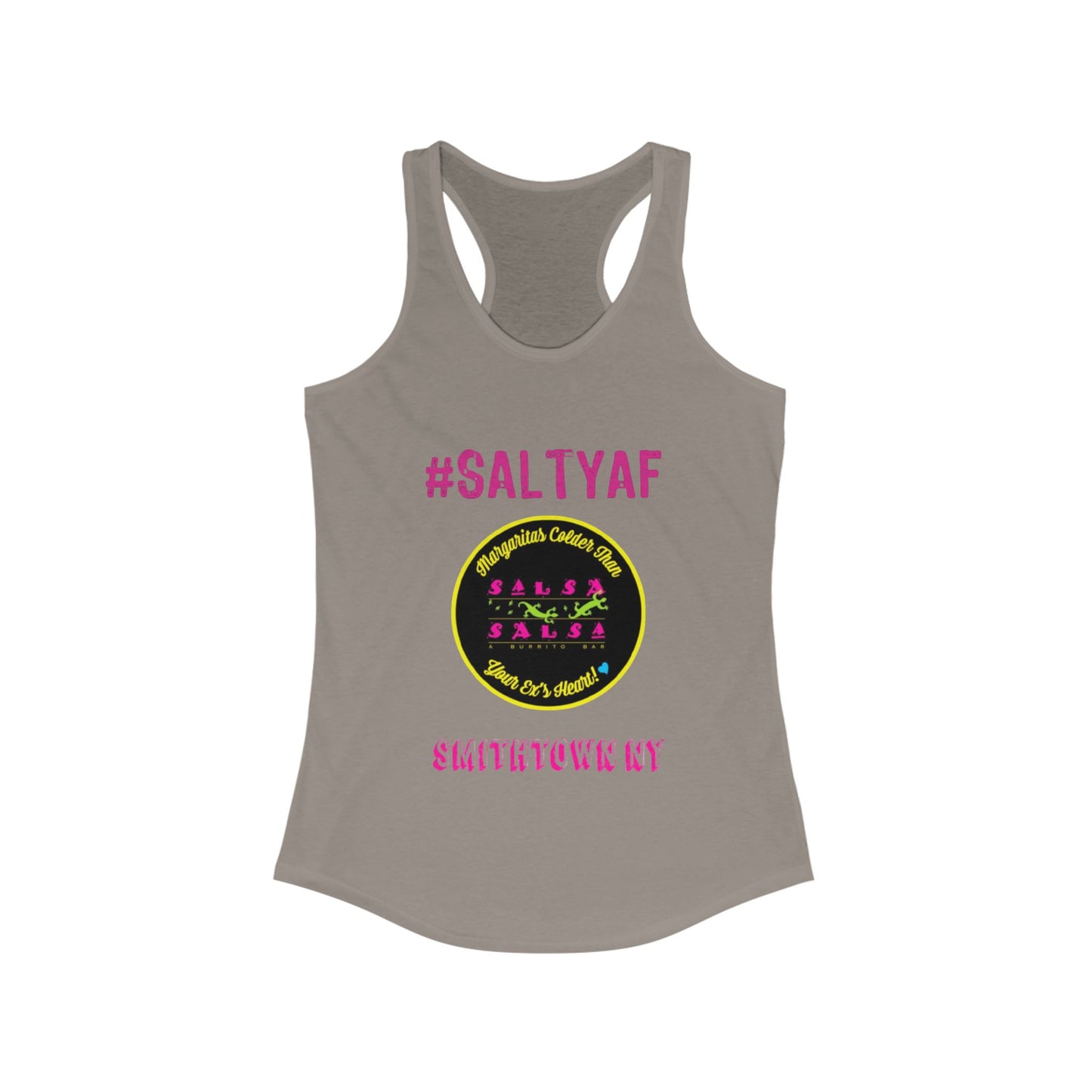 #SALTYAF Women's Racerback Tank Top - Fun Beach Vibe, Perfect for Summer Celebrations