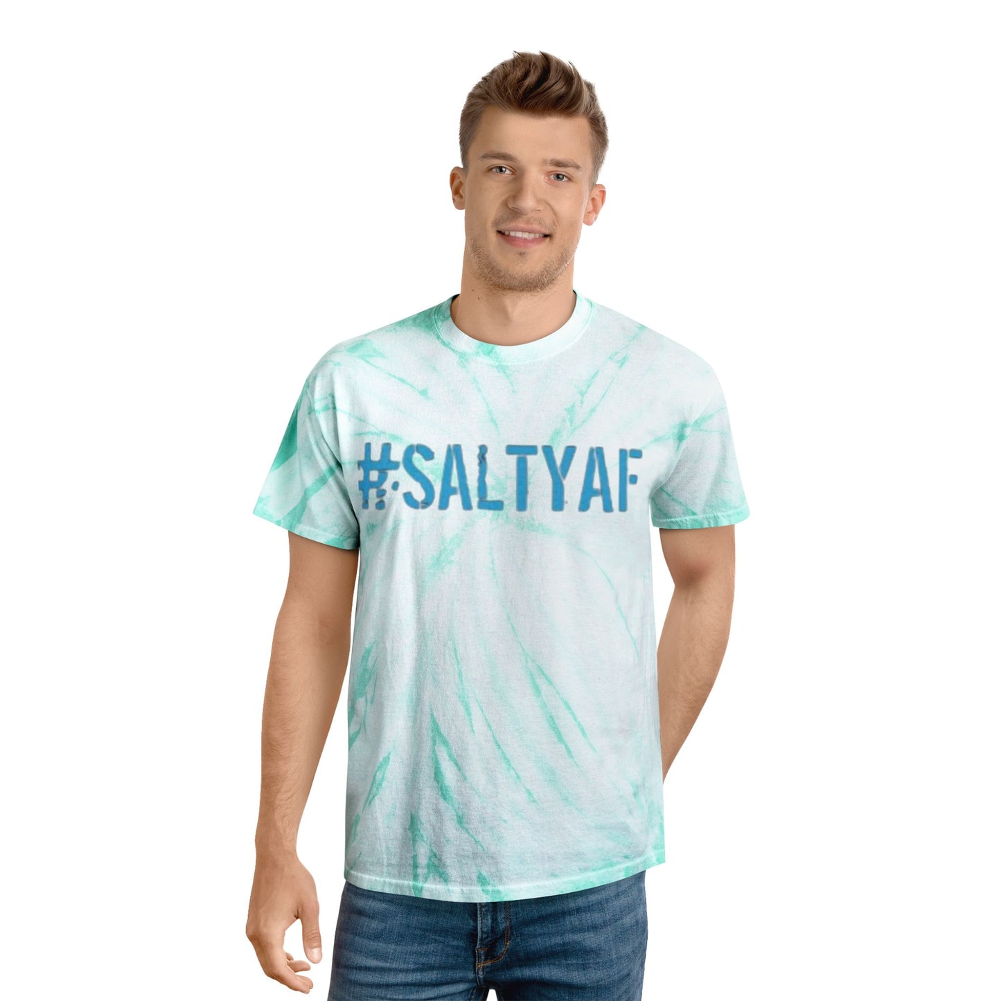 #SaltyAF Round LOGO Tie-Dye Tee | Vivid Yellow T-Shirt for Summer Fun