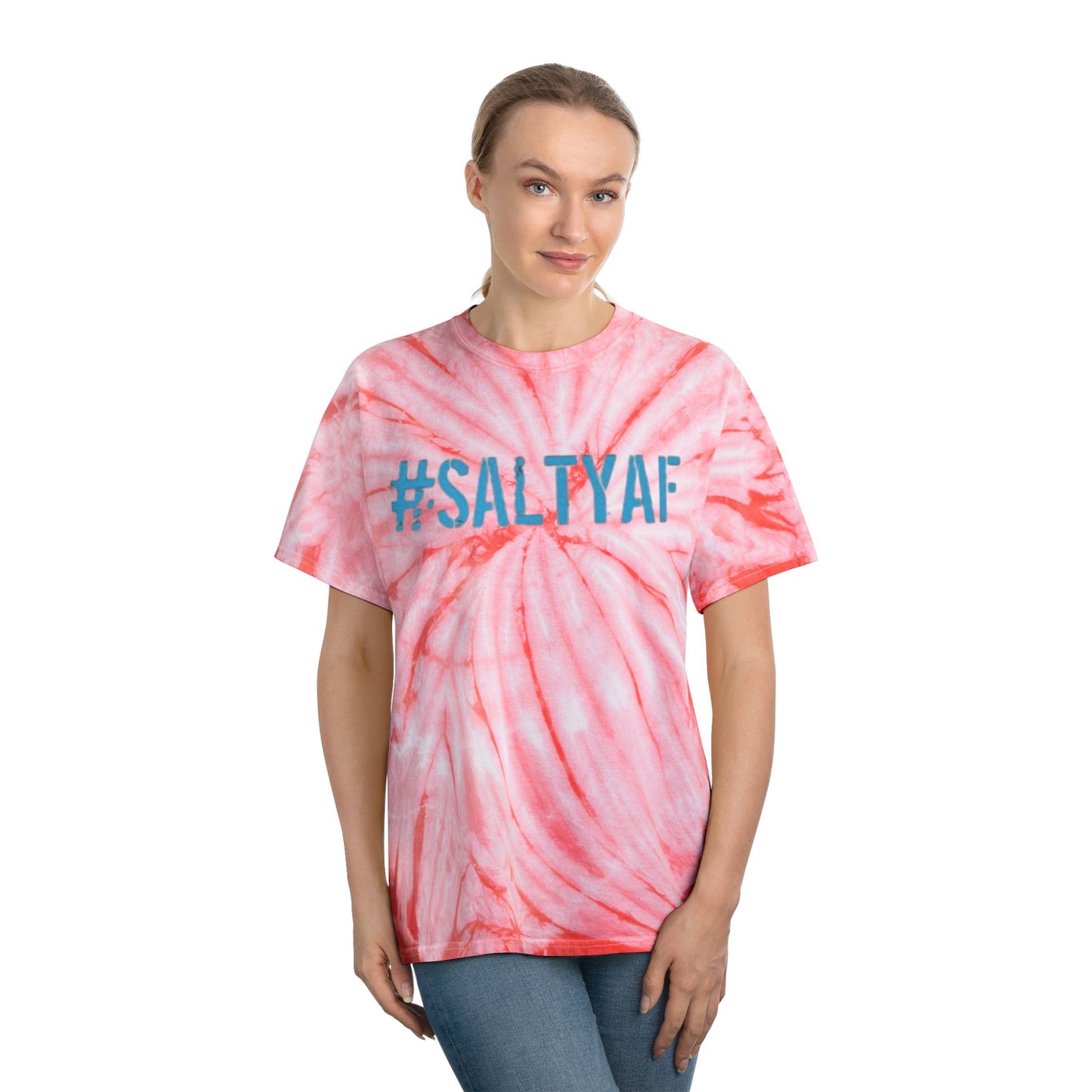 #SaltyAF Round LOGO Tie-Dye Tee | Vivid Yellow T-Shirt for Summer Fun