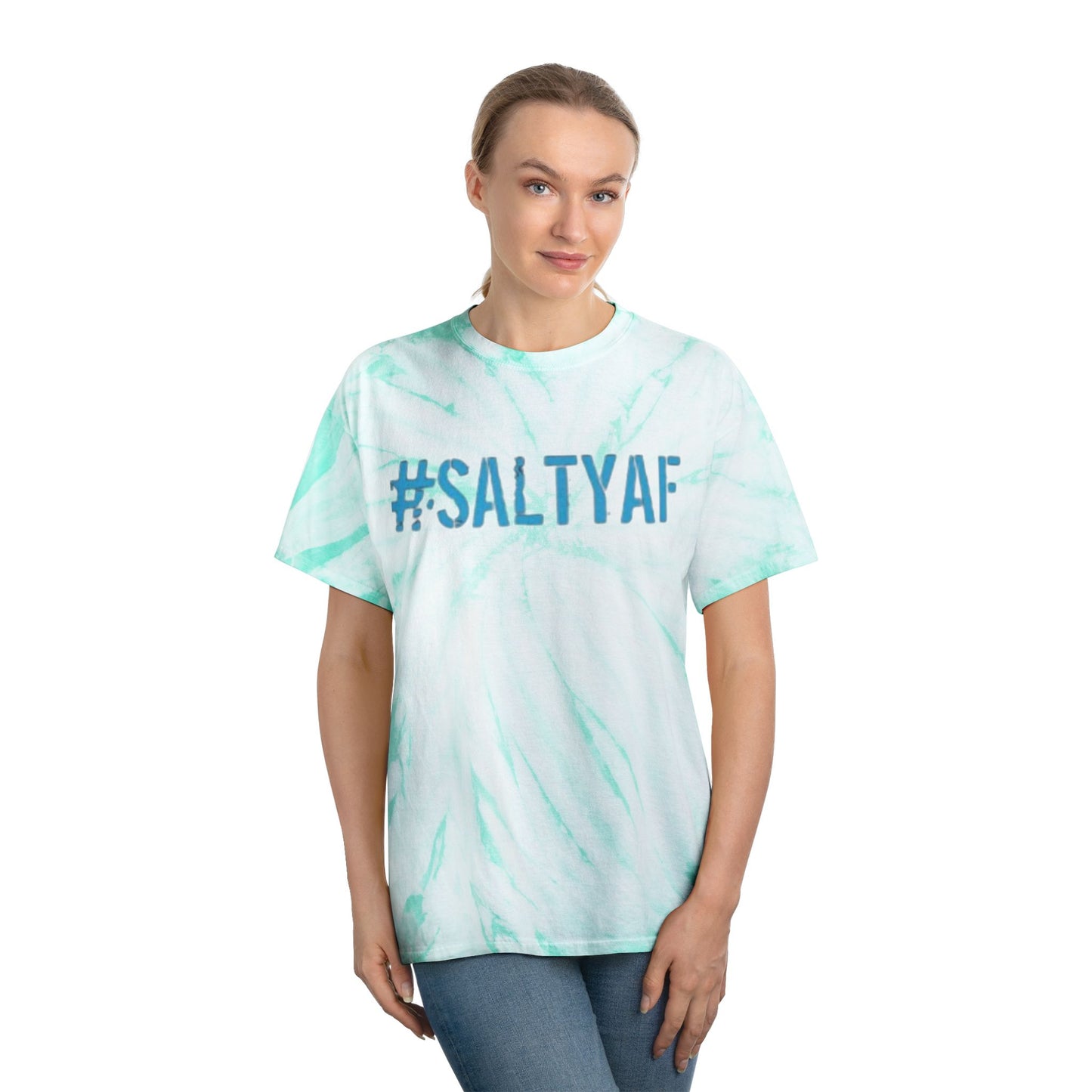 #SaltyAF Round LOGO Tie-Dye Tee | Vivid Yellow T-Shirt for Summer Fun