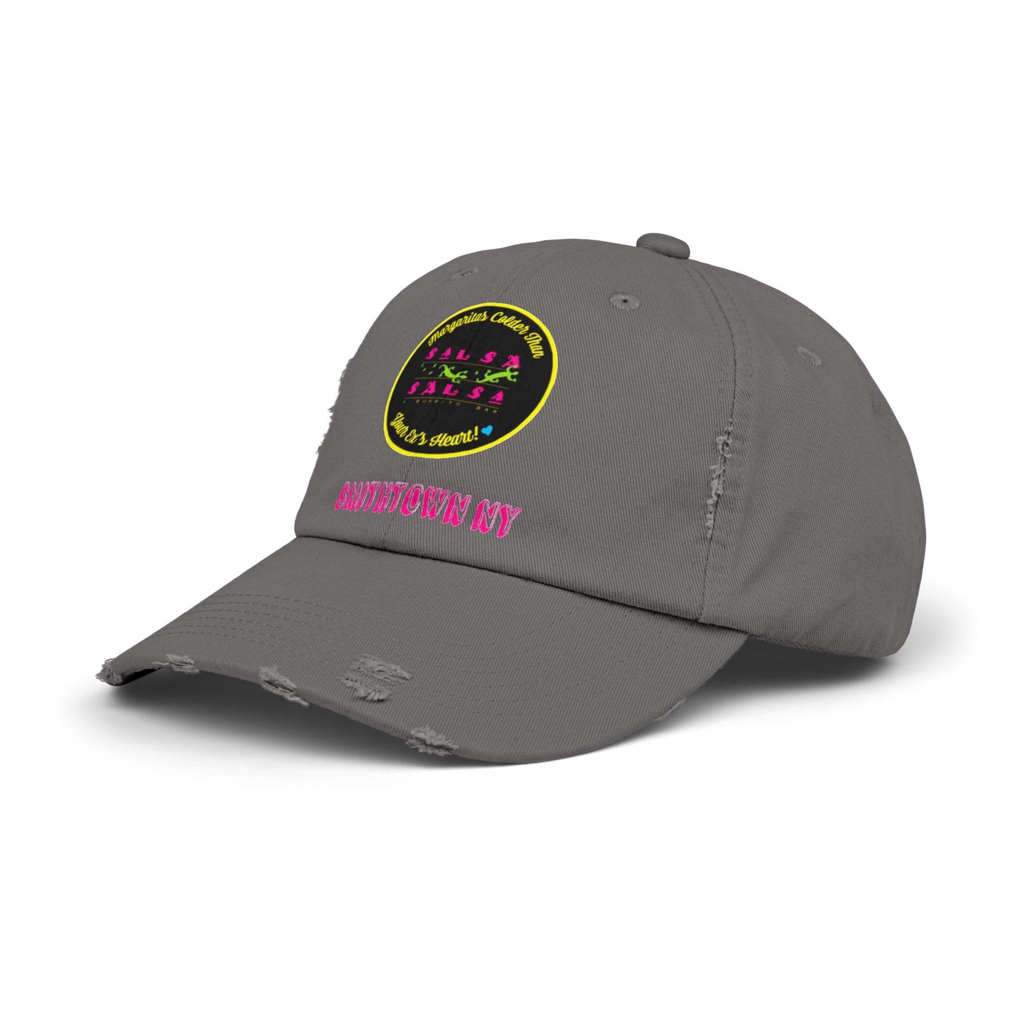 Salsa Round LOGO Unisex Distressed Cap - Salsa Themed Hat for Fun Celebrations in Smithtown NY
