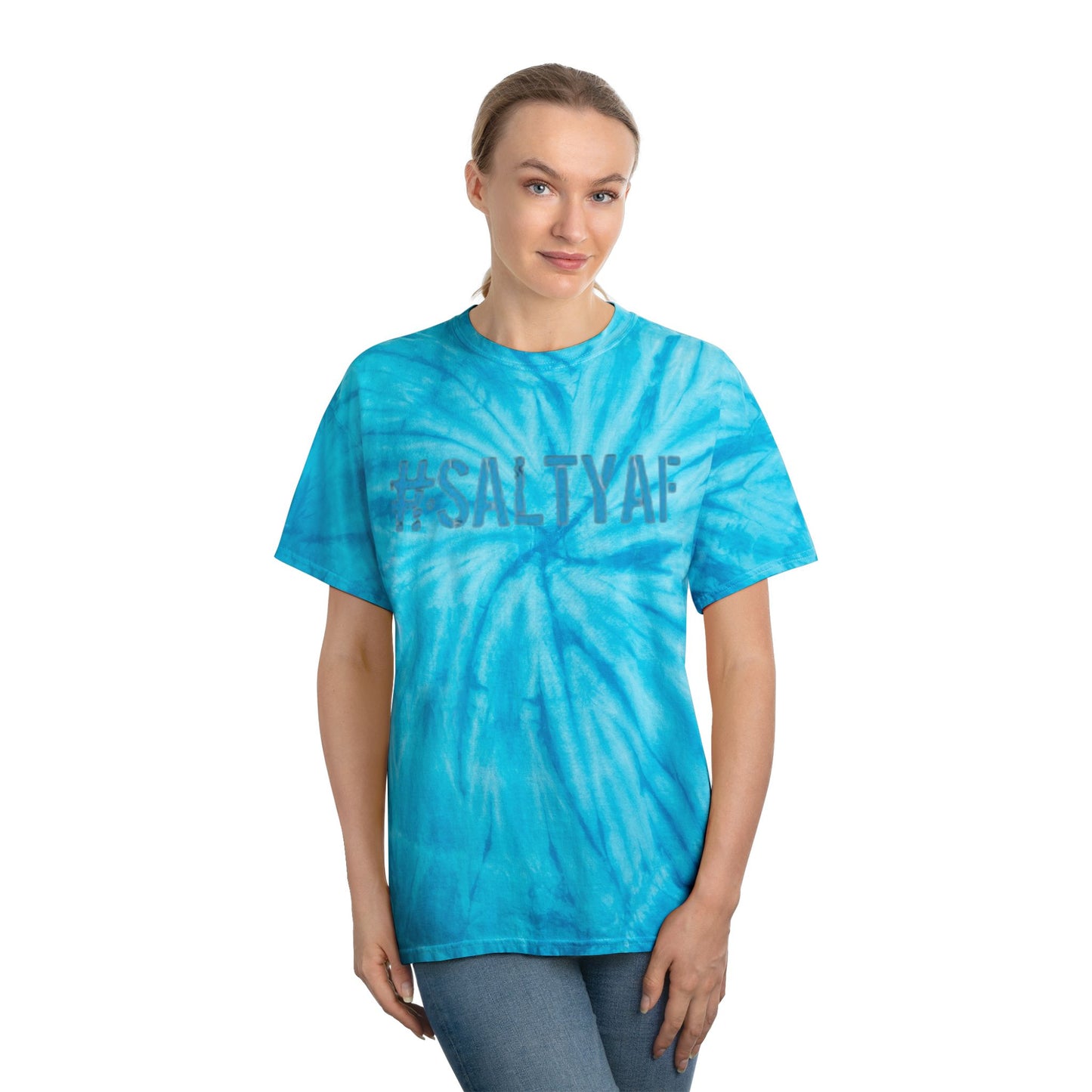 #SaltyAF Round LOGO Tie-Dye Tee | Vivid Yellow T-Shirt for Summer Fun